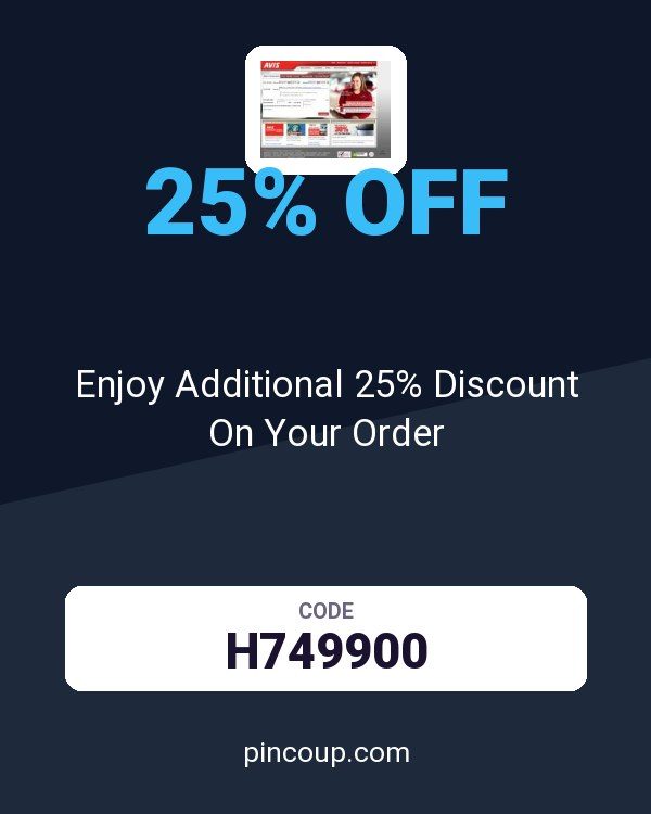 Avis Car Rental coupon: Enjoy Additional 25% Discount On Your Order