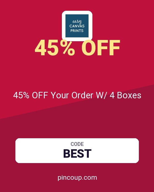 Easy Canvas Prints coupon: 45% OFF Your Order W/ 4 Boxes