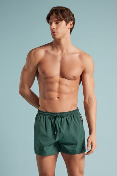 Intimissimi Short Solid Color Swim Trunks Man Green Size XL