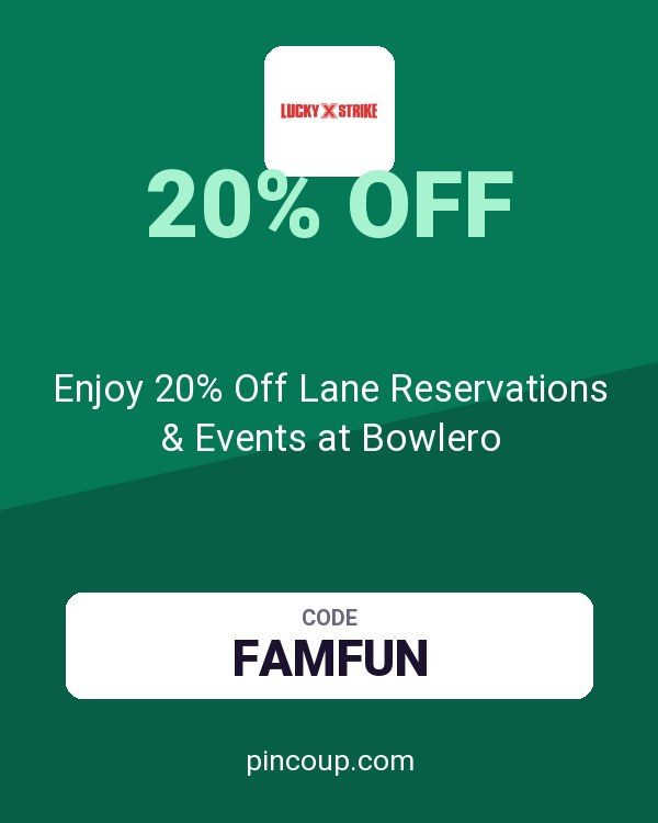 Lucky Strike coupon: Enjoy 20% Off Lane Reservations & Events at Bowlero