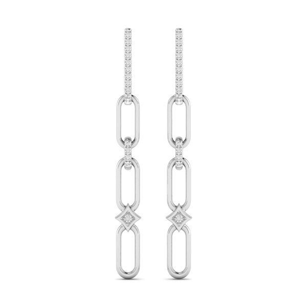 1/4 CTW Diamond Dangle Earrings in 14K White Gold at Szul.com