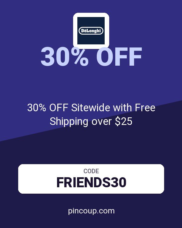 Delonghi coupon: 30% OFF Sitewide with Free Shipping over $25