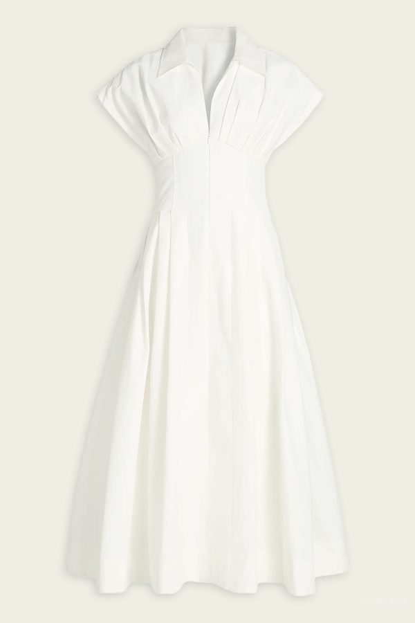 Farlow Midi Dress in White - White 4 US at American National Standards Institute Inc.