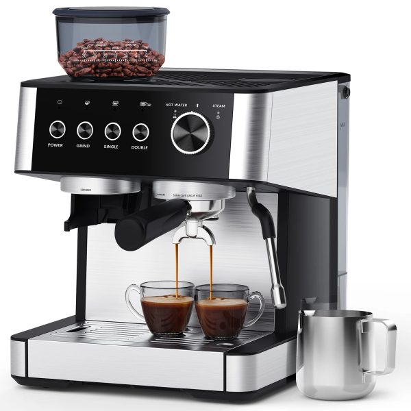 COWSAR 20-Bar Commercial Espresso Machine with Grinder - Black at Kismile