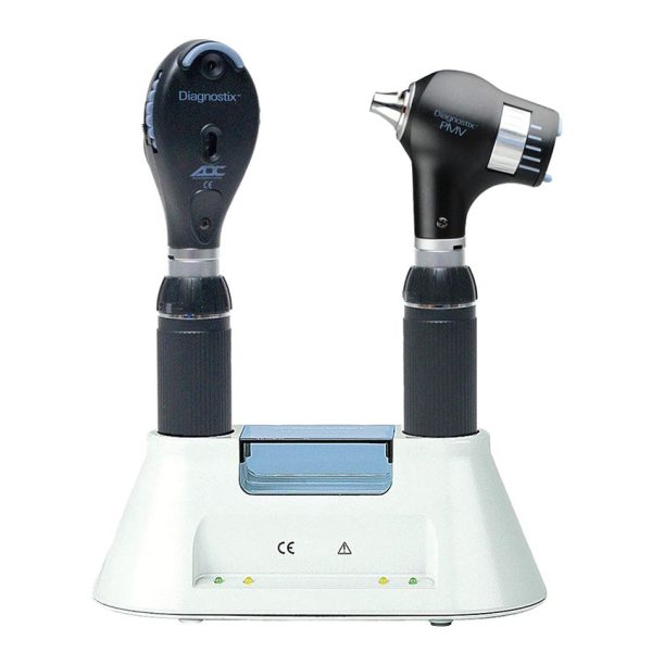 ADC Diagnostix 55802 3.5V PMV Otoscope/Coax Plus Ophthalmoscope Diagnostic Desk Set - LED PMV Otoscope/LED Coax Plus Ophthalmoscope at MFI Medical