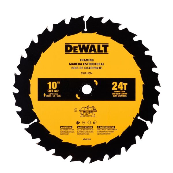 DEWALT 10 in. D X 5/8 in. Carbide Tipped Framing Saw Blade 24 teeth 1 pc at Ace Hardware