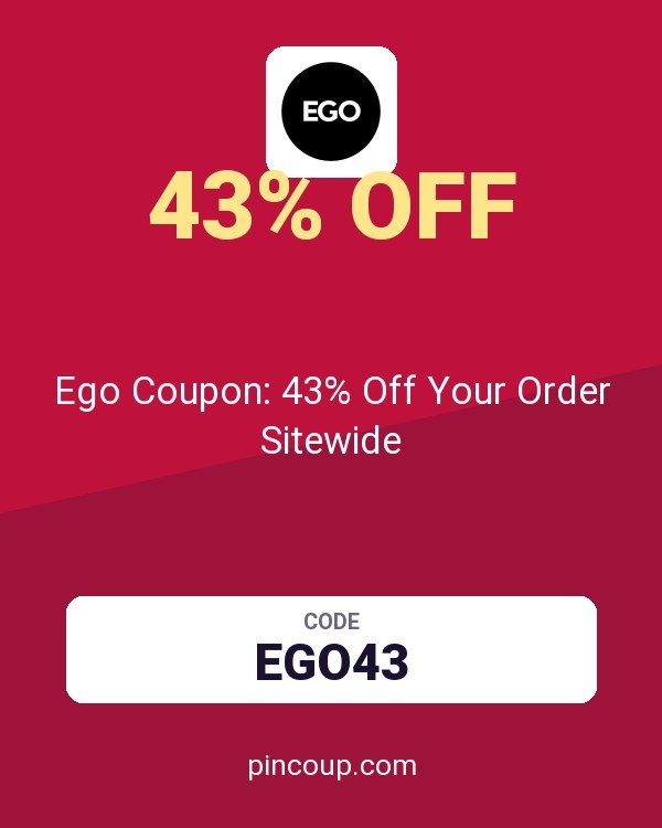 Ego (US & CA): Ego Coupon: 43% Off Your Order Sitewide
