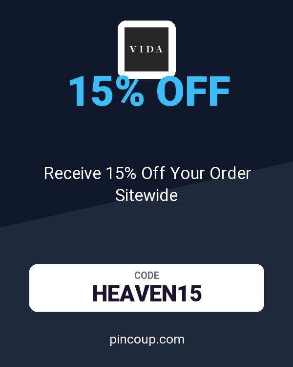 VIDA coupon: Receive 15% Off Your Order Sitewide