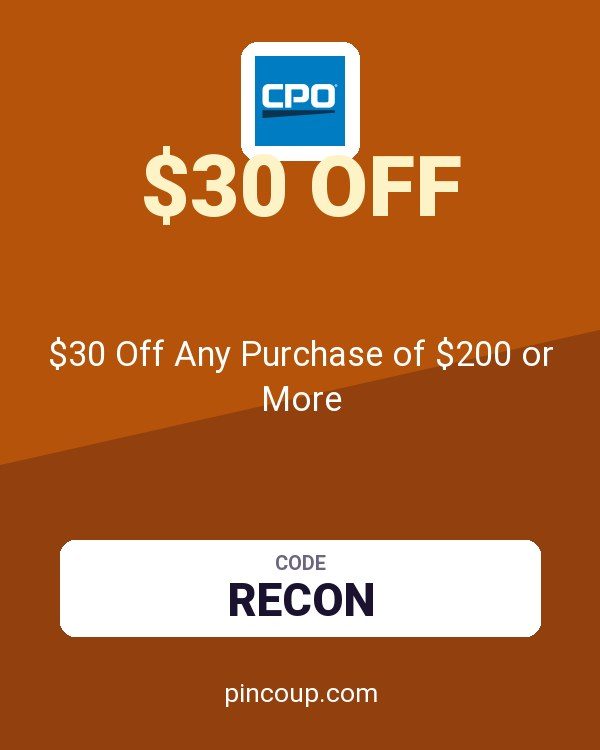 CPO Outlets coupon: $30 Off Any Purchase of $200 or More