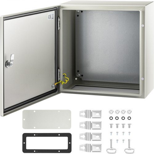 VEVOR NEMA Steel Enclosure, 16 x 16 x 8\'\' NEMA 4X Steel Electrical Box, IP66 Waterproof & Dustproof, Outdoor/Indoor Electrical Junction Box, with Mo