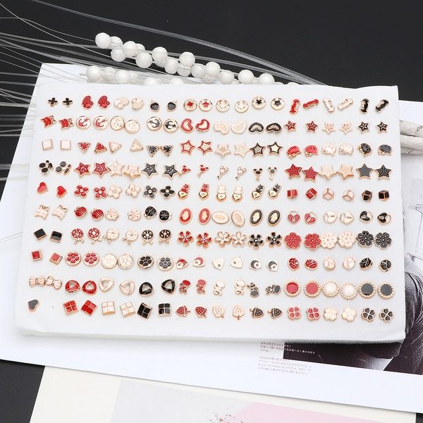 100 Pairs Assorted Styles Hypoallergenic Stud Earrings Lot for Kids BAN at Wish US & CA