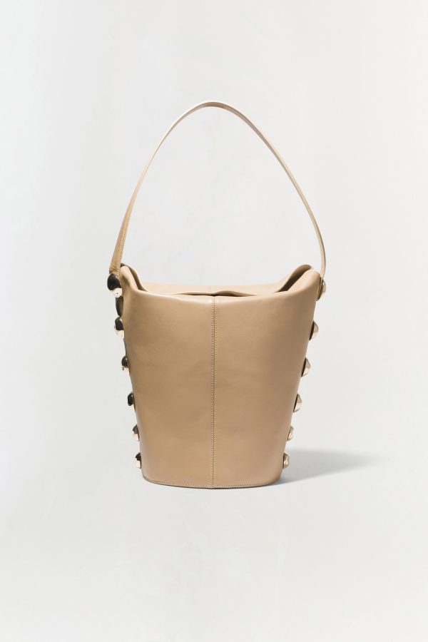 SIMKHAI Women's Amaya Suede Studded Bucket Bag in Desert