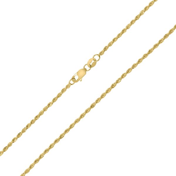 10K Yellow Gold 1.5MM Sparkle Rope Chain With Lobster Clasp - 16 Inch at Szul.com