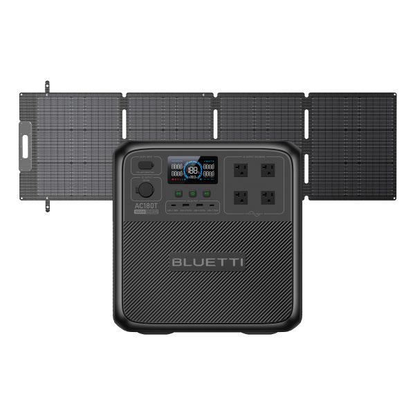 BLUETTI Pioneer MD (AC180T) Portable Power Station | 1,800W,1433Wh AC180T+200W Solar | 1800W,1433Wh,200W Solar Kit