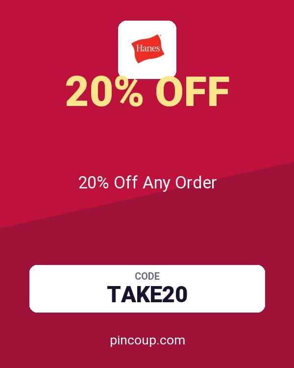 Hanes.com coupon: 20% Off Any Order