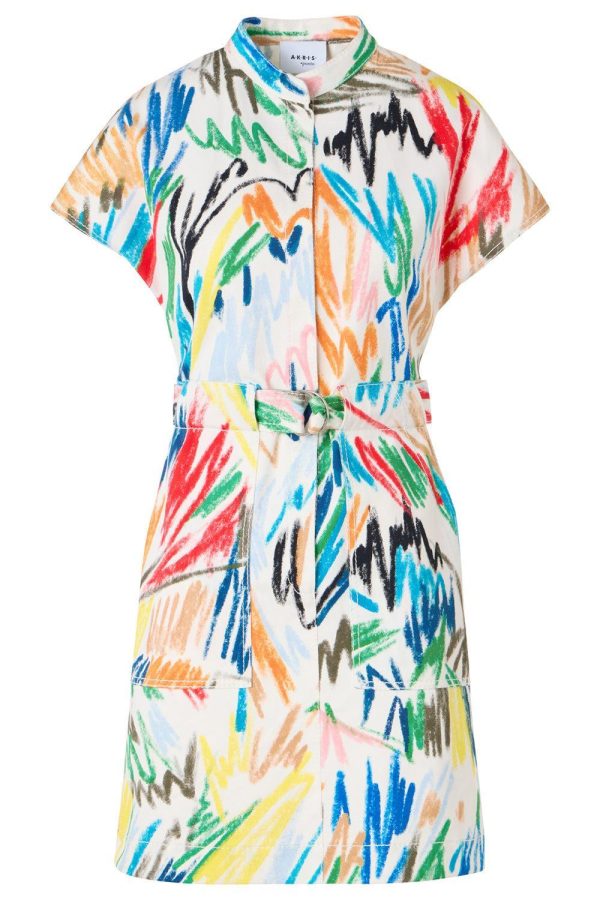 Short Sleeve Mini Shirt Dress at Marissa Collections