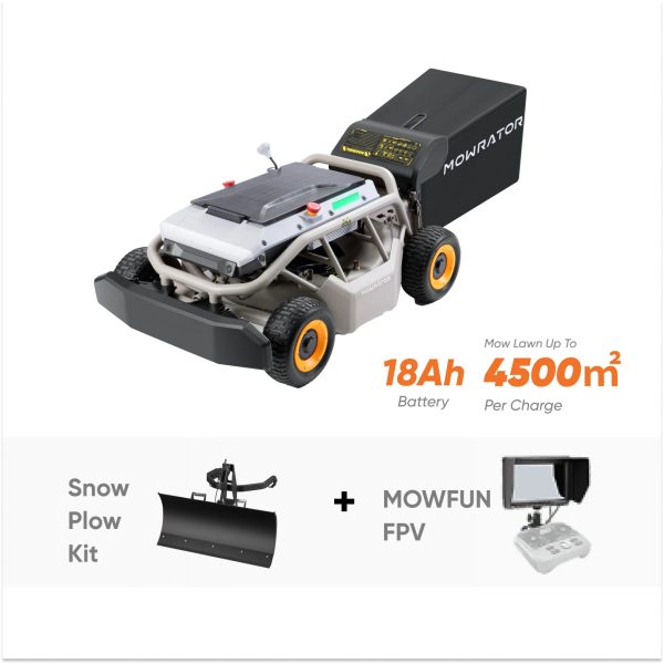 Indoor Mow-Plow Bundle | S1 4WD 18AH Lawn Mower+Snow Plow Kit+MOWFUN FPV at Reemo Innovation Limited