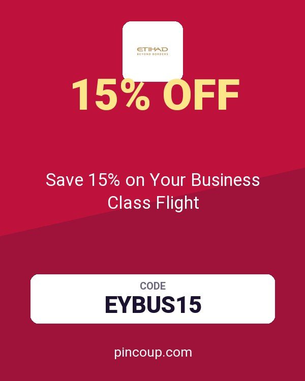 Etihad Airways coupon: Save 15% on Your Business Class Flight