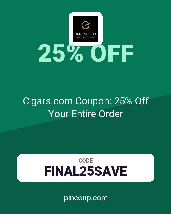 Cigars.com Coupon: 25% Off Your Entire Order