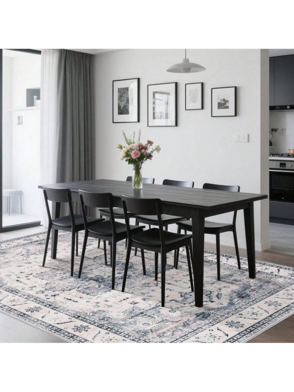 Beige-810 feet Faux Wool Boho Vintage Floral Printed Ultra Thin Low Pile Area Rug Machine Washable Stain Resistant Pet Friendly Non Shedding Non Sl at TikTok Shop IT
