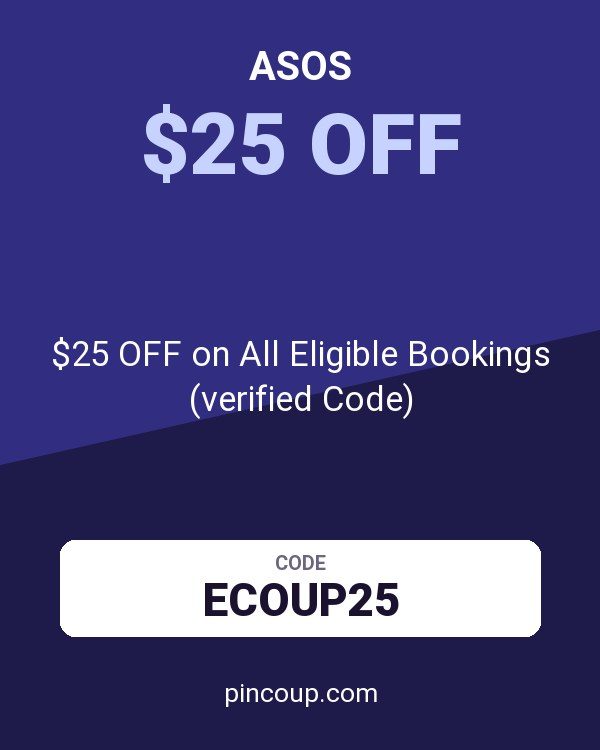 ASOS coupon: $25 OFF on All Eligible Bookings (verified Code)