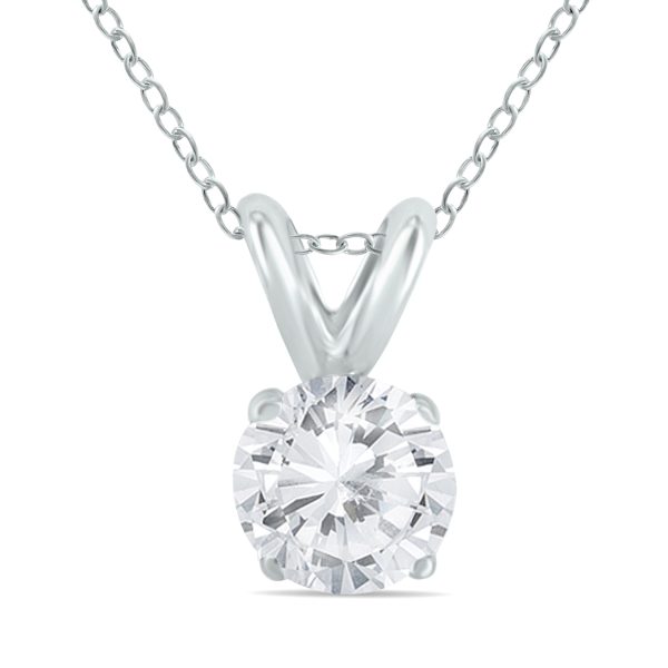 1/3 Carat Diamond Solitaire Pendant in.925 Sterling Silver at Szul.com