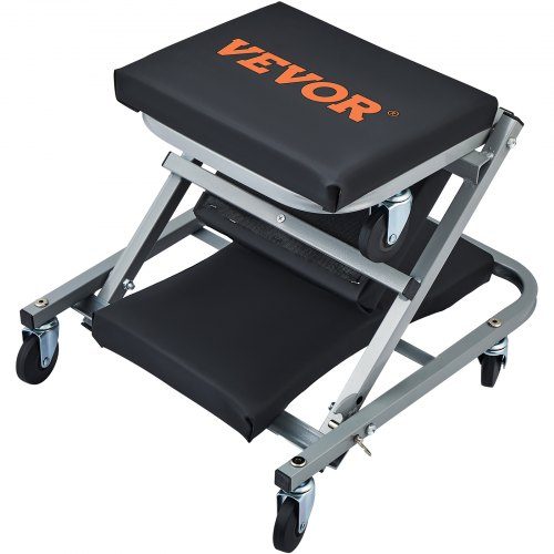 VEVOR Z-Creeper Seat, 2 in 1 Rolling Folding Car Creeper/Stool, 300 lbs Capacity Mechanic Creeper, Low Profile Creeper with 6 pcs Wheels for Garage, S