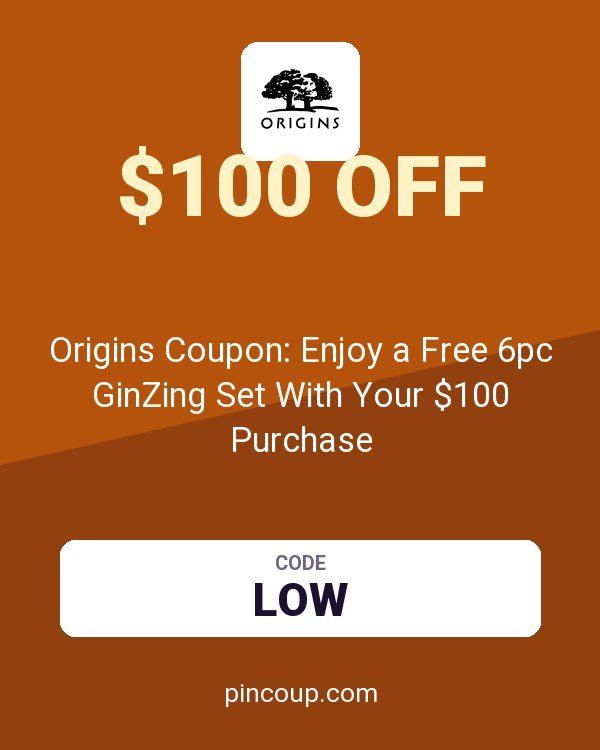 Origins Online: Origins Coupon: Enjoy a Free 6pc GinZing Set With Your $100 Purchase