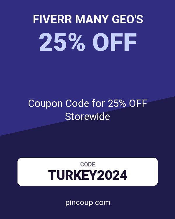 Fiverr Many GEO's: Coupon Code for 25% OFF Storewide