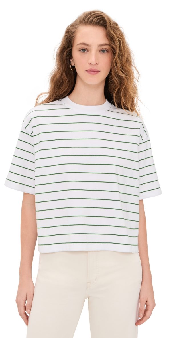 Madewell The Boxy Crop Tee French Stripe Knits XXS at Shopbop