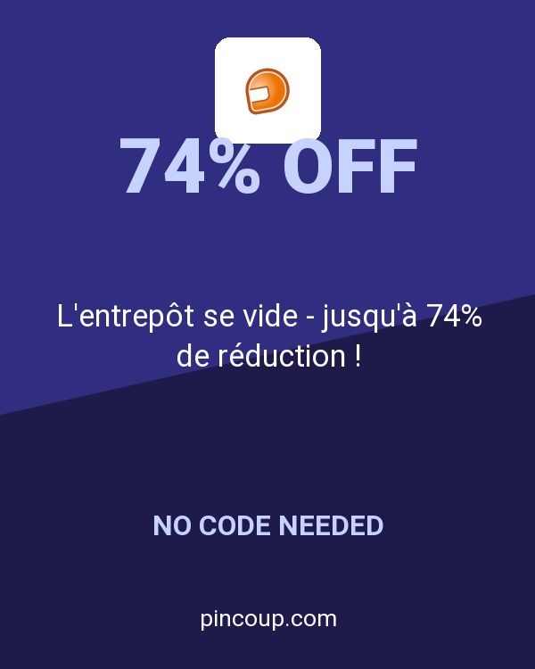 Motoin FR coupon: L'entrepôt se vide - jusqu'à 74% de réduction !