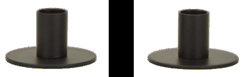 Open Box - Essential Metal Candle Holder - Set of 2 - Black at Shop Horne