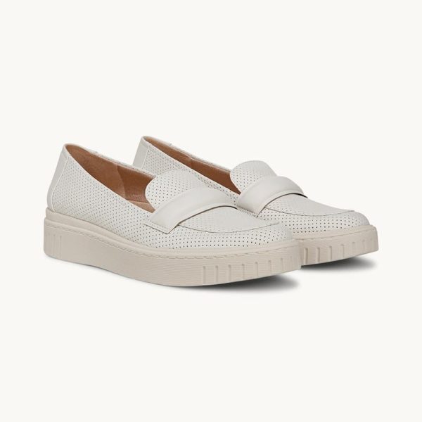 LifeStride Geneva Loafer Shoes (Cloud White Faux Leather) 8.5 M