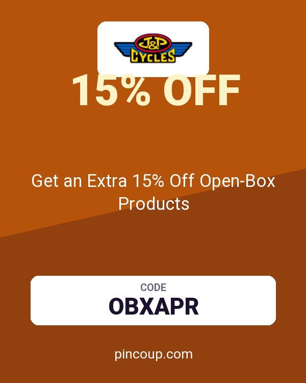 J&P Cycles coupon: Get an Extra 15% Off Open-Box Products