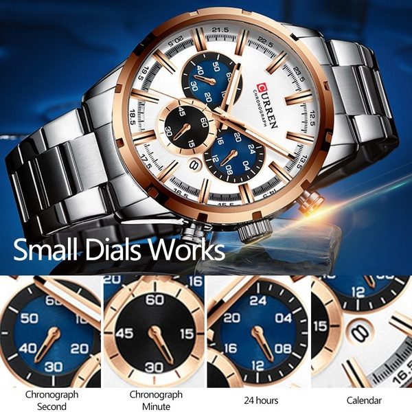 Watches Mens Watches Top Brand Luxury Blue Steel Quartz Chronograph Luminous Waterproof Watch at Wish US & CA