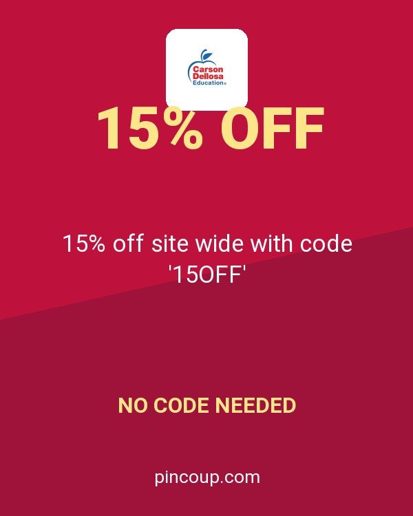 Carson Dellosa coupon: 15% off site wide with code '15OFF'