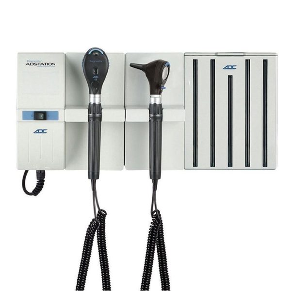 ADC Adstation 5610 3.5V Wall Otoscope/Ophthalmoscope Diagnostic Set - LED Otoscope/Xenon Ophthalmoscope with Specula Dispenser at MFI Medical