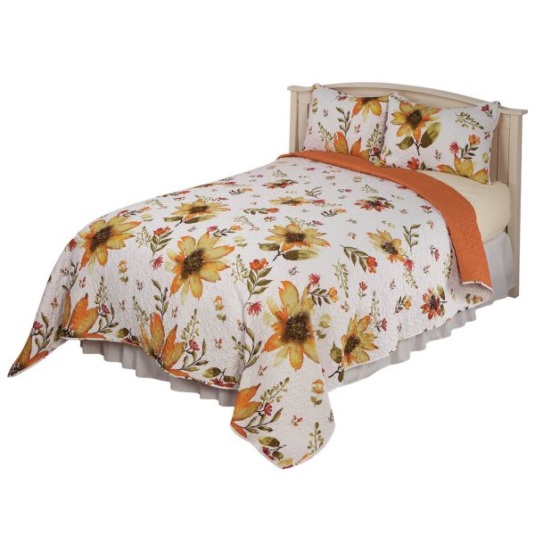 OakRidge™ Sunflower Bedspread 3 pc Set-King at Miles Kimball