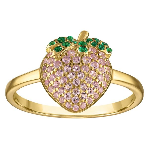14k Gold over Sterling Silver Cubic Zirconia Strawberry Ring, Women's, Size: 6, Gold Tone at Kohl's