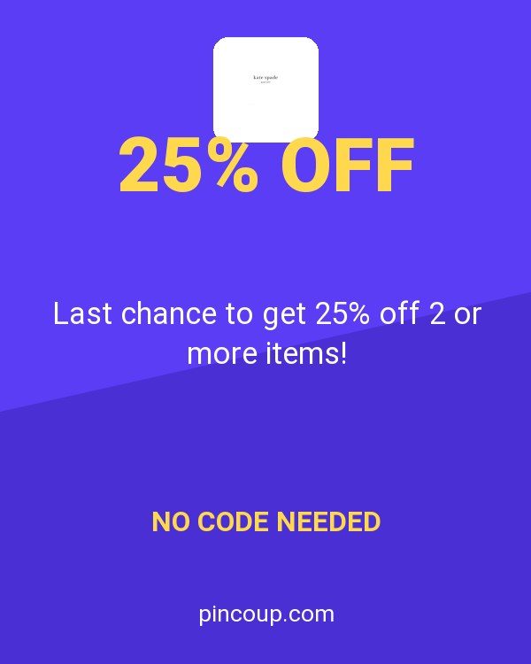 Kate Spade Outlet coupon: Last chance to get 25% off 2 or more items!