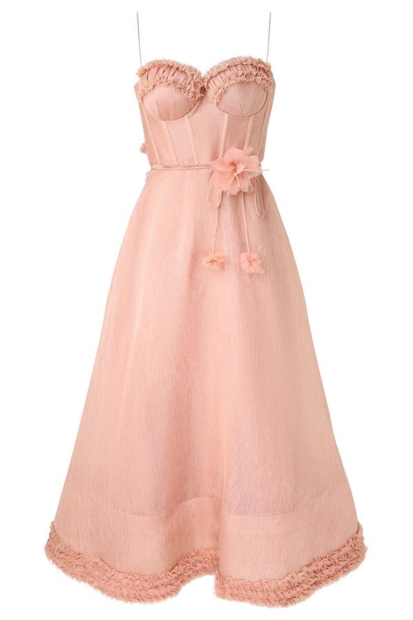 Luna Ruffle Midi Dress at Marissa Collections