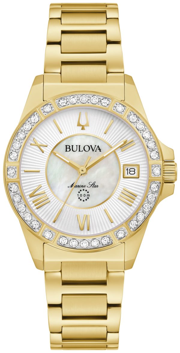 Bulova Marine Star Stainless Steel Bracelet Performance Women's Watch - 98R294 Gifts for Her