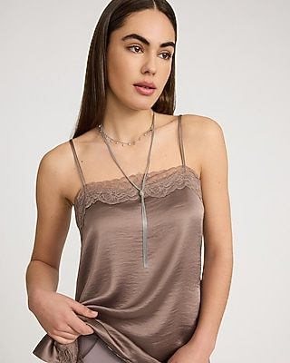 Express Women's Fringe Knot Charm Necklace in Silver