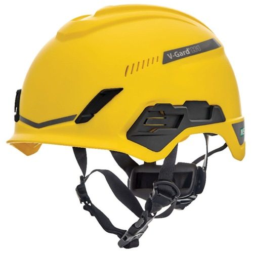 MSA V-Gard H1 Fas-Trac III Pivot Trivent ANSI EN12492 Safety Helmet - Yellow at CPO Outlets