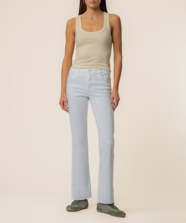 Kelsey Mid Rise Flare, Long Inseam in Optic White at Kut from the Kloth