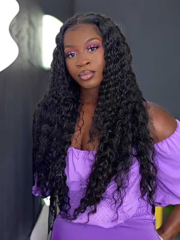 [18"=$39.9] Glueless V Part Water Wave Natural Looking Wig With No Leave-Out at UNice