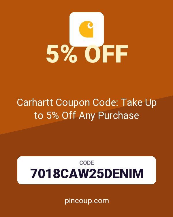 Carhartt Coupon Code: Take Up to 5% Off Any Purchase
