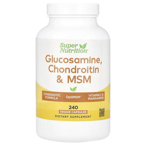 Super Nutrition, Glucosamine, Chondroitin, & MSM with Potassium and Vitamin C, 240 Veggie Capsules at iHerb