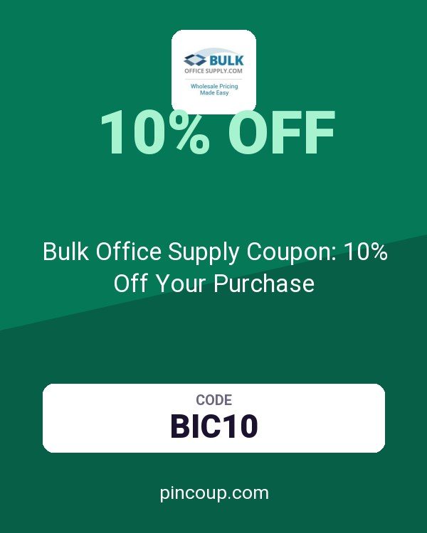 Bulk Office Supply Coupon: 10% Off Your Purchase
