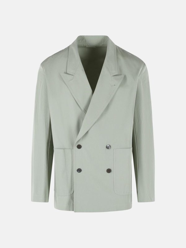 DRIES VAN NOTEN 'Caplans' Green Cotton Blazer at VALICO